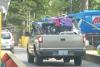 truck full of waste driving into transfer station